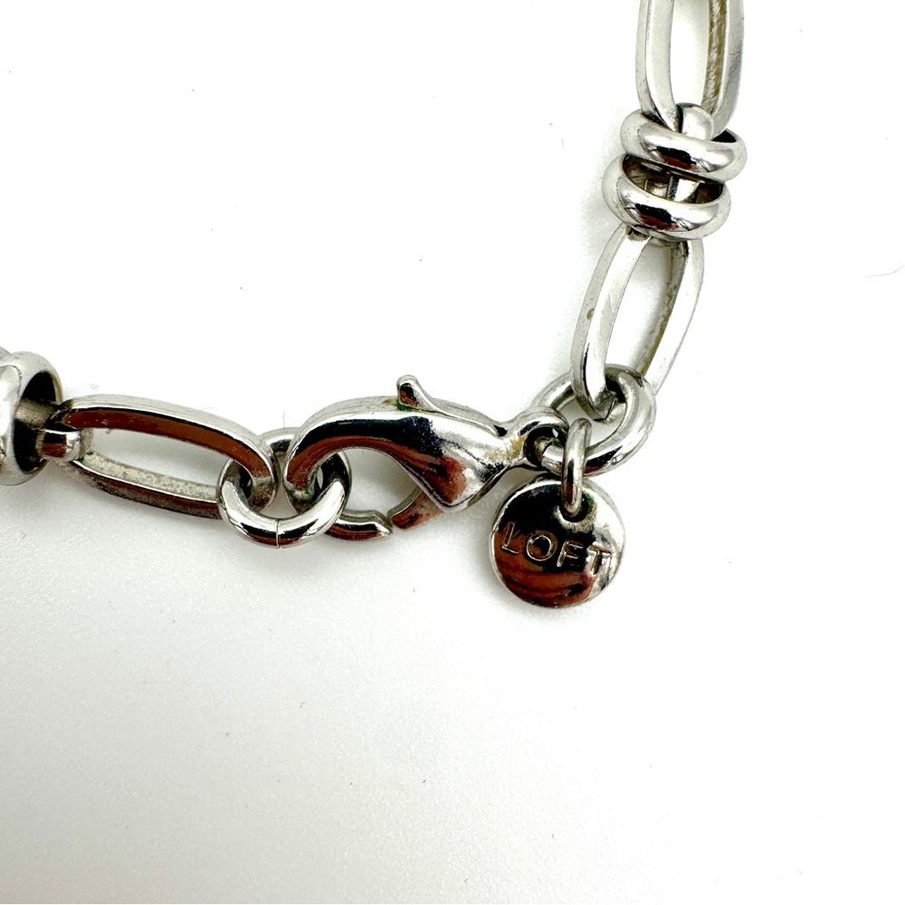 LOFT Long Silver Link Chain Necklace - Picture 4 of 4